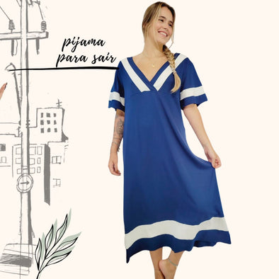 Pijama Camisola Longuete Feminino Homewear Preguiste Constelaçao